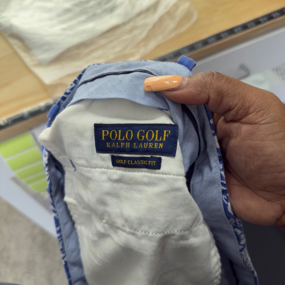 Polo Golf Ralph Lauren Men Cotton Shorts 40" Blue Bandana Paisley Classic Fit 9" - Picture 6 of 9